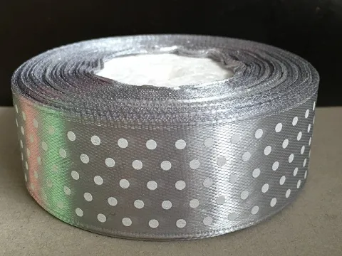 Лента атласная в горошек