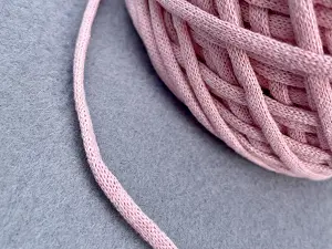 Хлопковый шнур, Светло розовый, 4мм, 100 метров.