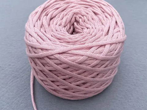 Хлопковый шнур, Светло розовый, 4мм, 100 метров.