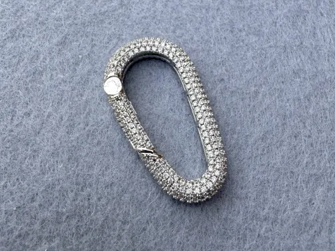 Карабин двусторонний с  цирконием