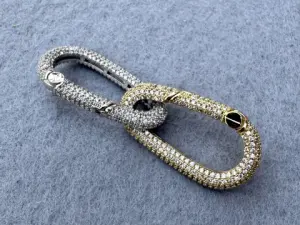 Карабин двусторонний с  цирконием