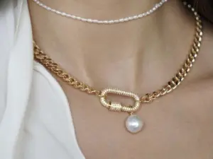 Карабин двусторонний с цирконием