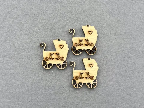 Декор з фанери "Коляска" - 40 шт