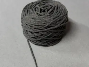 Бавовняний Круглий Шнур, Темно сірий, 4мм, 100 метрів