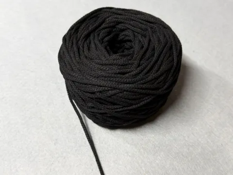 Бавовняний Круглий Шнур, Чорний, 4мм, 100 метрів